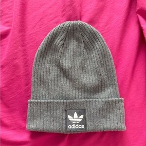 Adidas Gray Ribbed Knit Beanie